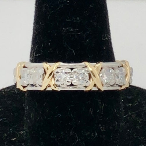 Tiffany Schlumberger Platinum and 18K 16 Diamond Band  CR0321