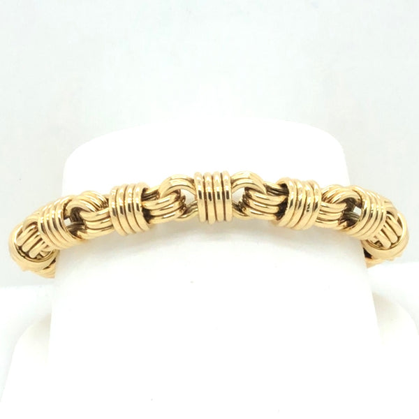 18K Yellow Gold Solid 4 Coil Knot Bracelet -  CB0222