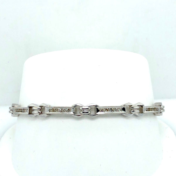 14K White Gold Diamond Linke Bracelet  CB0119